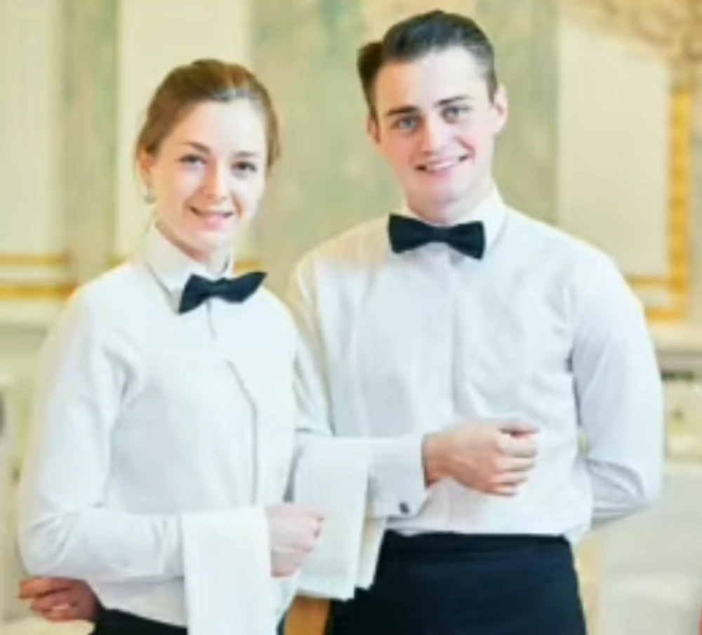 Restaurant service uniforms for hospitality staff